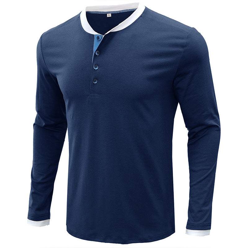 Leisure Fall Long Sleeves T Shirts for Men-Shirts & Tops-Blue-S-Free Shipping at meselling99