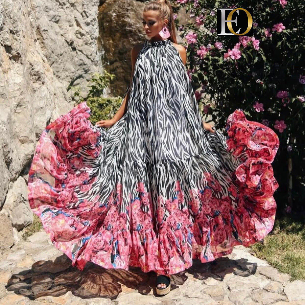 Amazing Floral Print Summer Beach Long Dresses-Boho Dresses-Free Shipping at meselling99