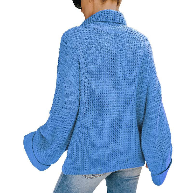 Women High Neck Knitting Fall Sweaters-Sweaters-Free Shipping at meselling99