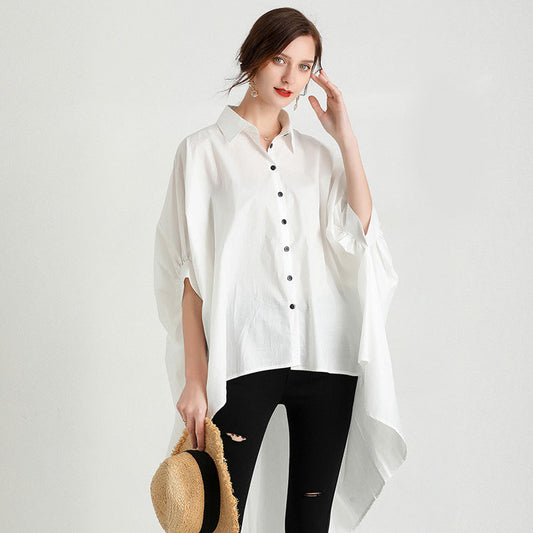 Casual Asymmetrical Plus Sizes Women Shirts Blouses-Shirts & Tops-Free Shipping at meselling99