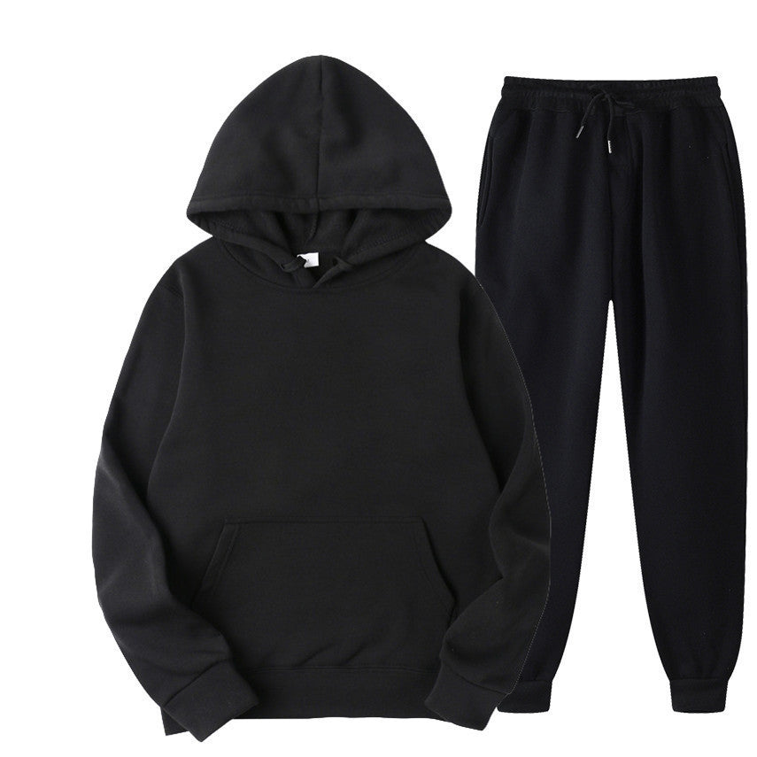 Casual Pullover Hoodies and Sports Pants Sets for Women and Men-Suits-Black-S-Free Shipping at meselling99