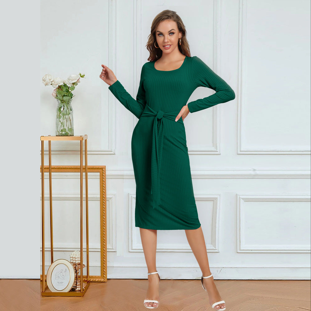 Sexy Long Sleeves Slim Dresses-Dresses-Green-S-Free Shipping at meselling99