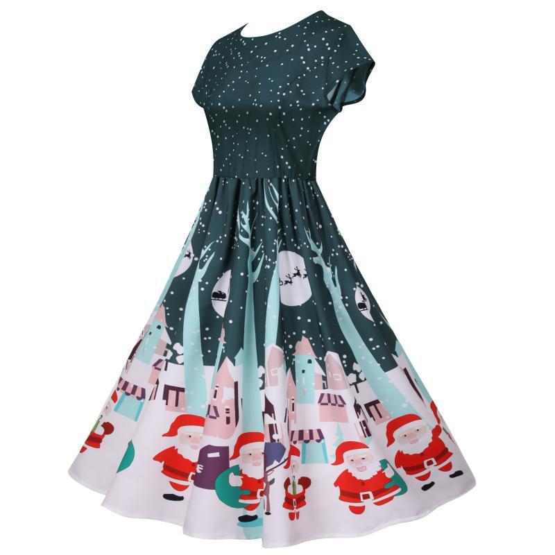 Vintage Short Sleeves Christmas Dresses-Dresses-Free Shipping at meselling99
