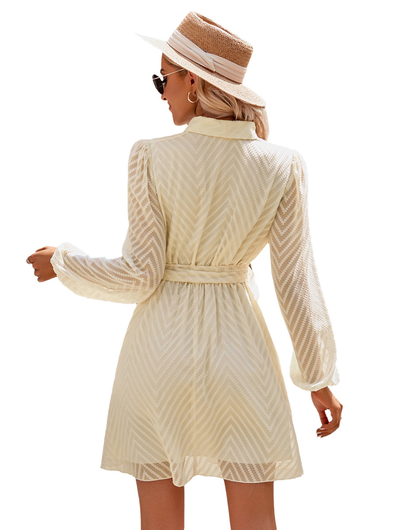 Fashion V Neck Long Sleeves Short Dresses-Dresses-Free Shipping at meselling99