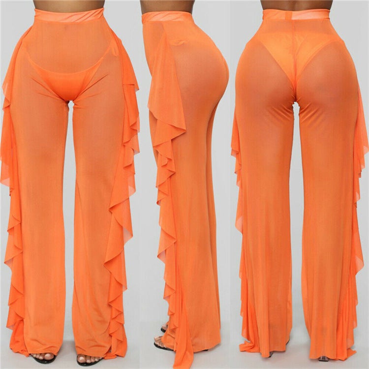 Sexy See Throught Summer Beach Holiday Pants-Swimwear-Orange-S-Free Shipping at meselling99