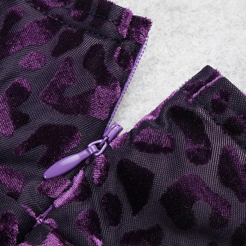 Vintage Leopard Purple Elastic Sexy Party Dresses-Dresses-Free Shipping at meselling99