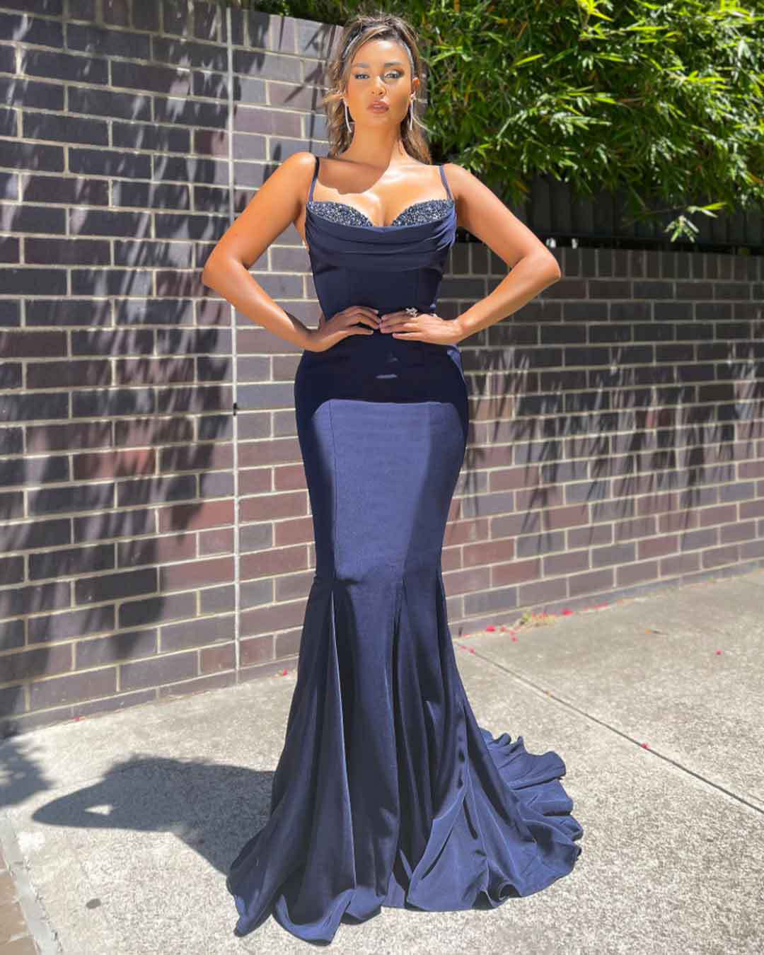 Sexy Brush Tail Evening Party Dresses-Sexy Dresses-Dark Blue-S-Free Shipping at meselling99