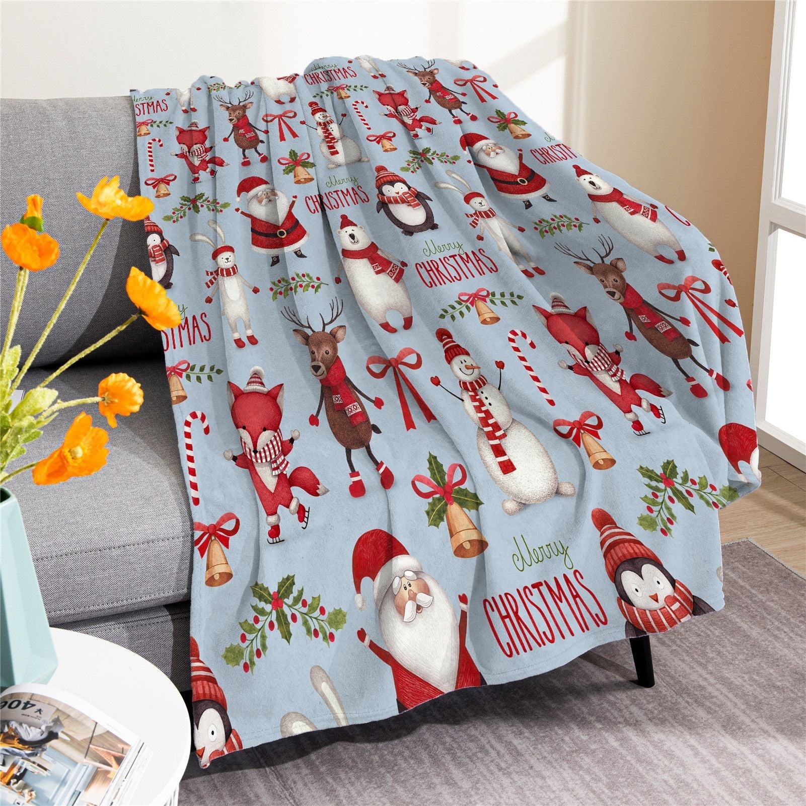 Merry Christmas Soft Fleece Throw Blankets-Blankets-M20220916-10-50*60 inches-Free Shipping at meselling99