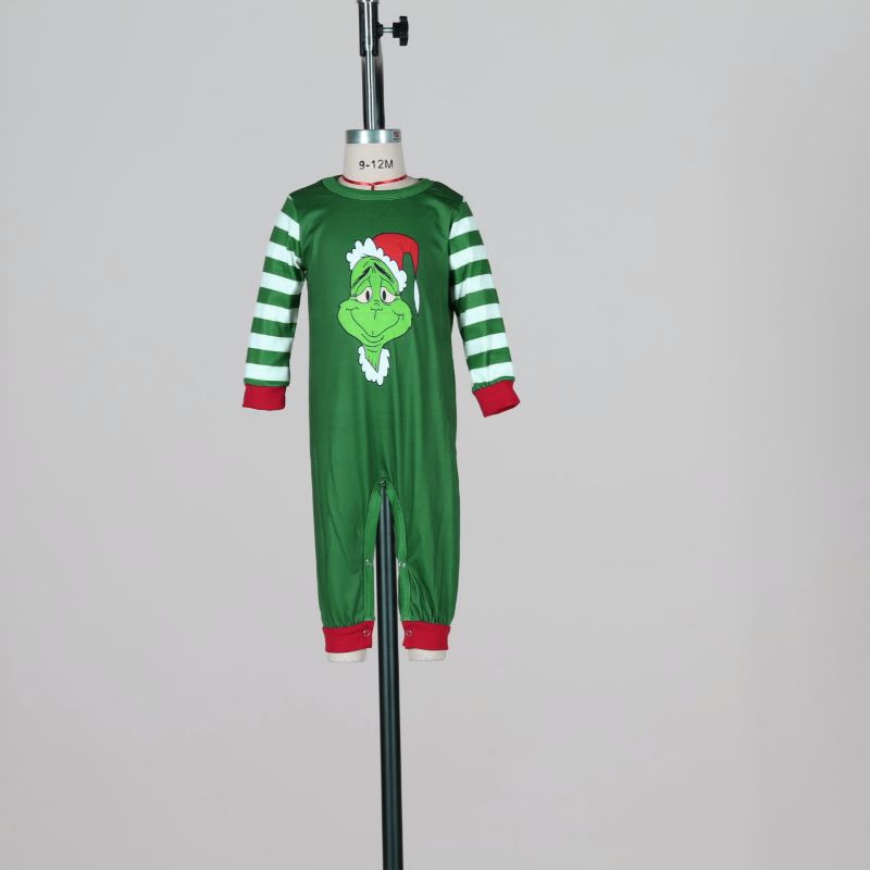 Green Christmas Parent-child Home Wear Pajama Sets-Pajamas-Free Shipping at meselling99