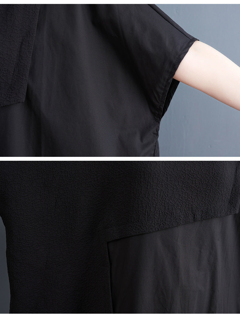 Summer Black Shirts Long Dresses-Dresses-Black-One Size-Free Shipping at meselling99