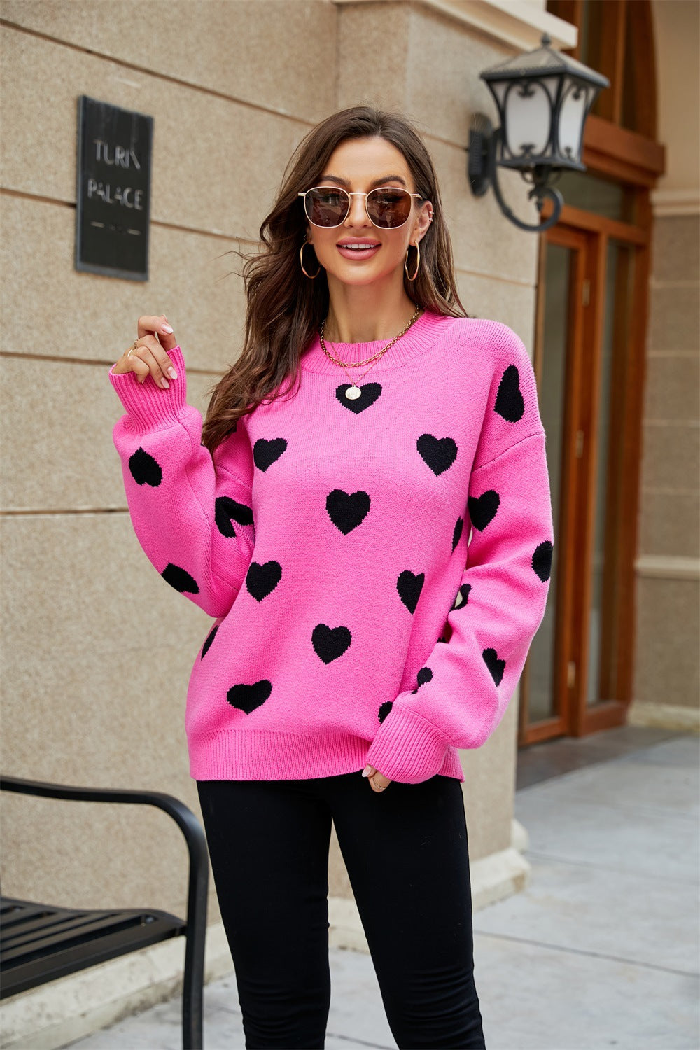 Casual Sweetheart Design Pullover Knitted Sweaters-Shirts & Tops-Rose Red-S-Free Shipping at meselling99