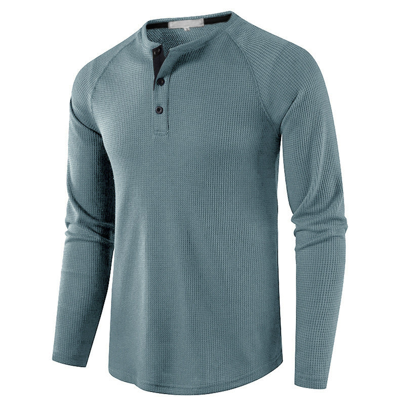 Fall Long Sleeves T Shirts for Men-Shirts & Tops-Light Blue-S-Free Shipping at meselling99