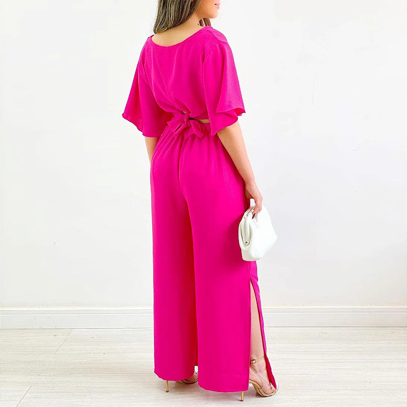 Casual Summer Wide Legs Women Suits-Suits-Free Shipping at meselling99