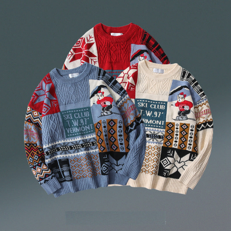 Winter Christmas Bear Casual Knitting Sweaters-Shirts & Tops-Free Shipping at meselling99