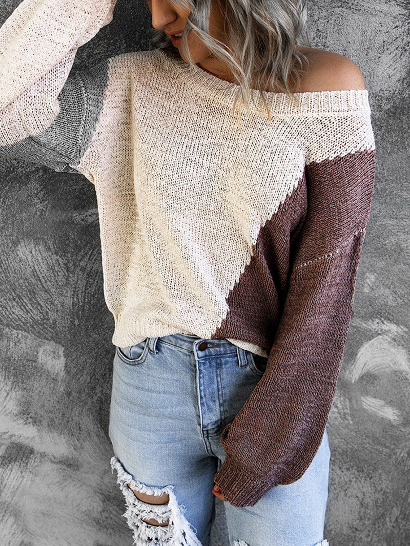 Women Knitting Irregular One Shoulder Sweaters-Sweaters-7-S-Free Shipping at meselling99