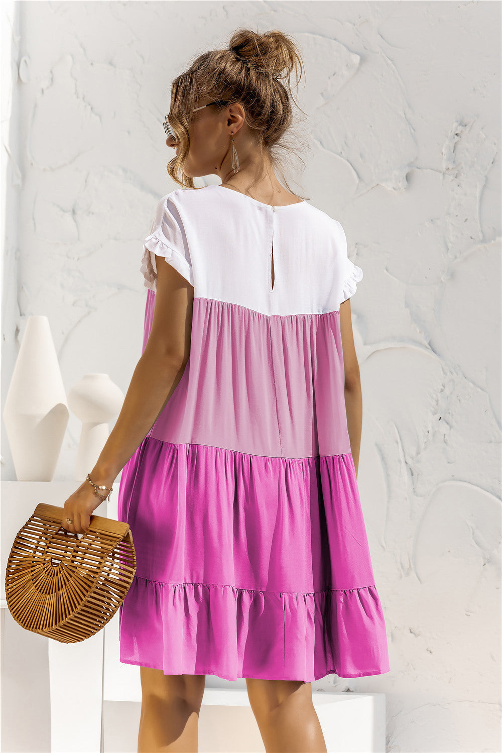 Summer Leisure Ruffled Daily Short Dresses-Mini Dresses-Free Shipping at meselling99