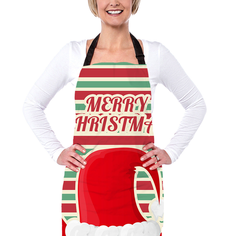 Christmas Oil Prevention Apron-Aprons-BBE0261R-Free Shipping at meselling99