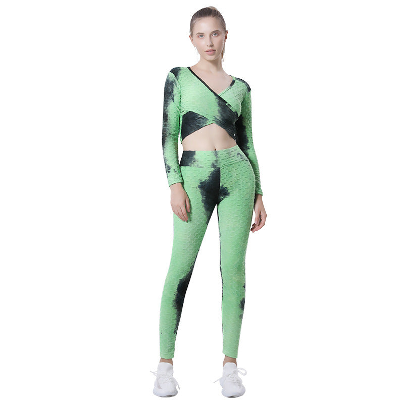 Sexy Dyed Yoga Gym Outfits for Women-Activewear-Green-S-Free Shipping at meselling99
