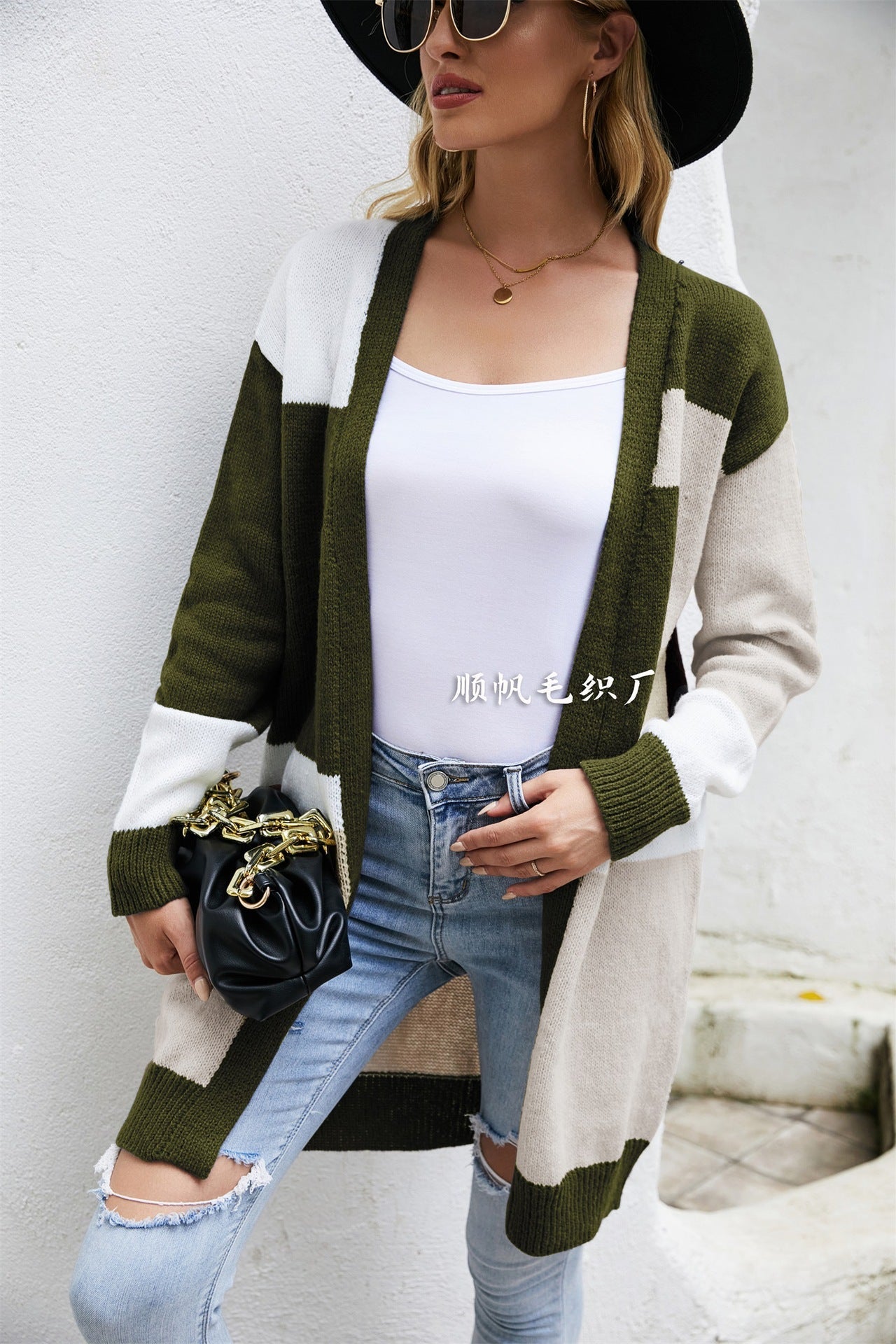 Women Plus Sizes Knitted Cardigan Coats-Shirts & Tops-Green-S-Free Shipping at meselling99