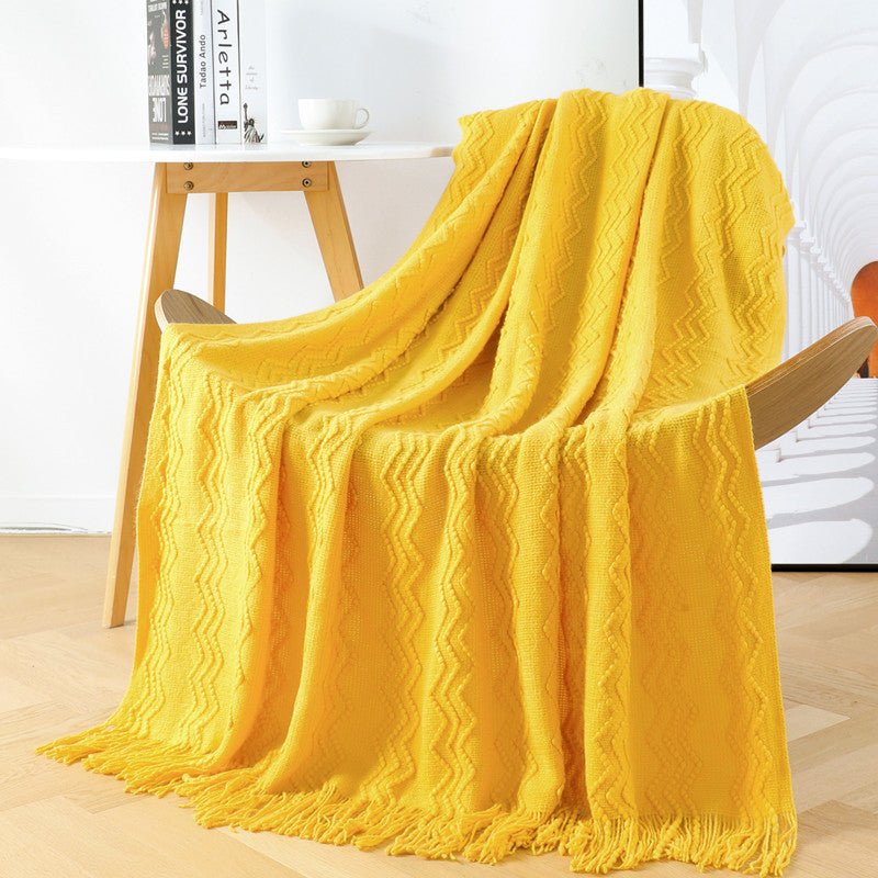 Leisure Soft Bedding Side Knitting Blanket-Ginger-127*152+15CM-Free Shipping at meselling99