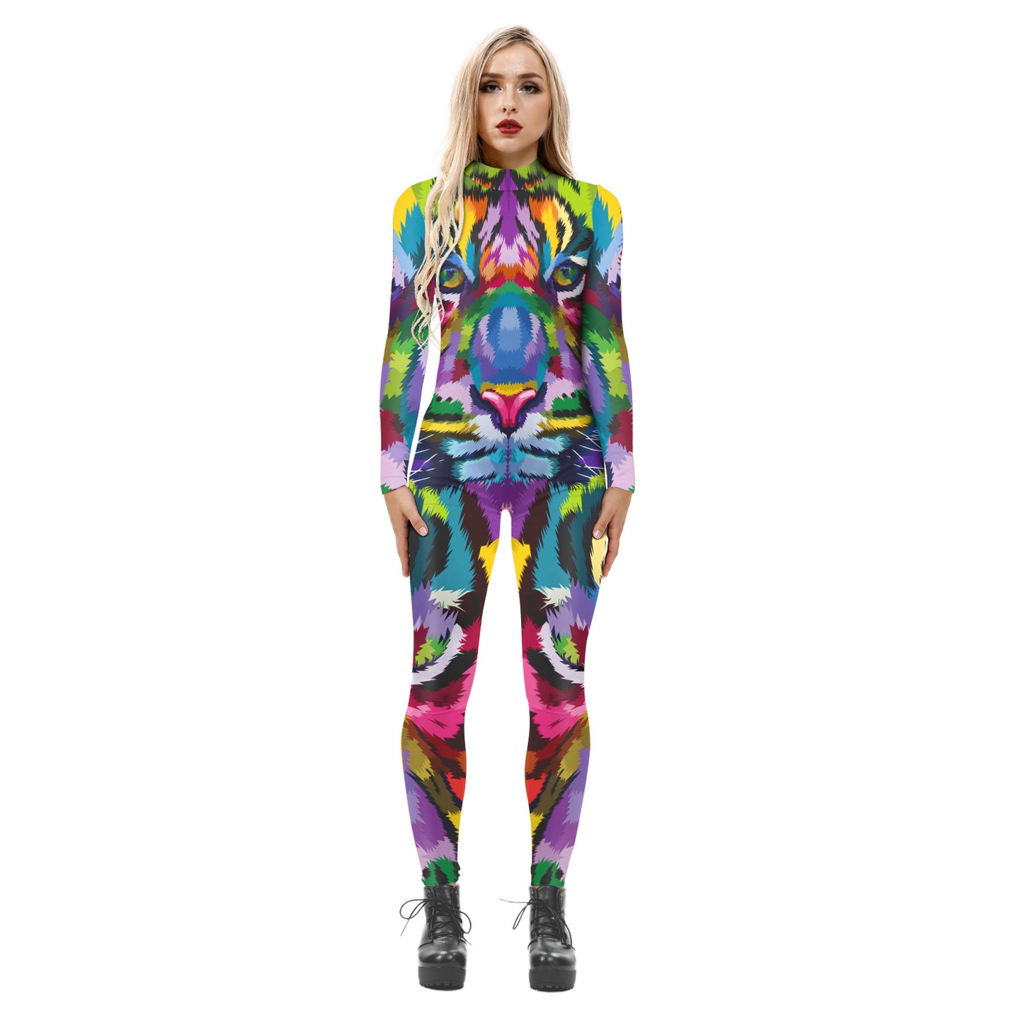 Happy Halloween Print Long Sleeves Jumpsuits Cosplay Costume-Costumes & Accessories-Free Shipping at meselling99