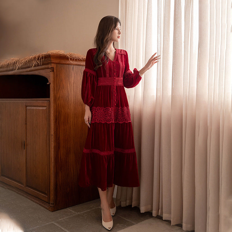 Vintage Long Sleeves Winter Dresses-Dresses-Free Shipping at meselling99