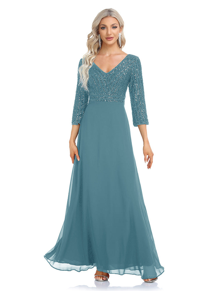Elegant Chiffon A Line Evening Dresses/bridesmaid Dresses-Dresses-Lake Blue-S-Free Shipping at meselling99