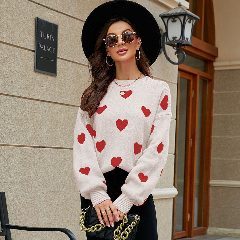Casual Sweetheart Design Pullover Knitted Sweaters-Shirts & Tops-Free Shipping at meselling99