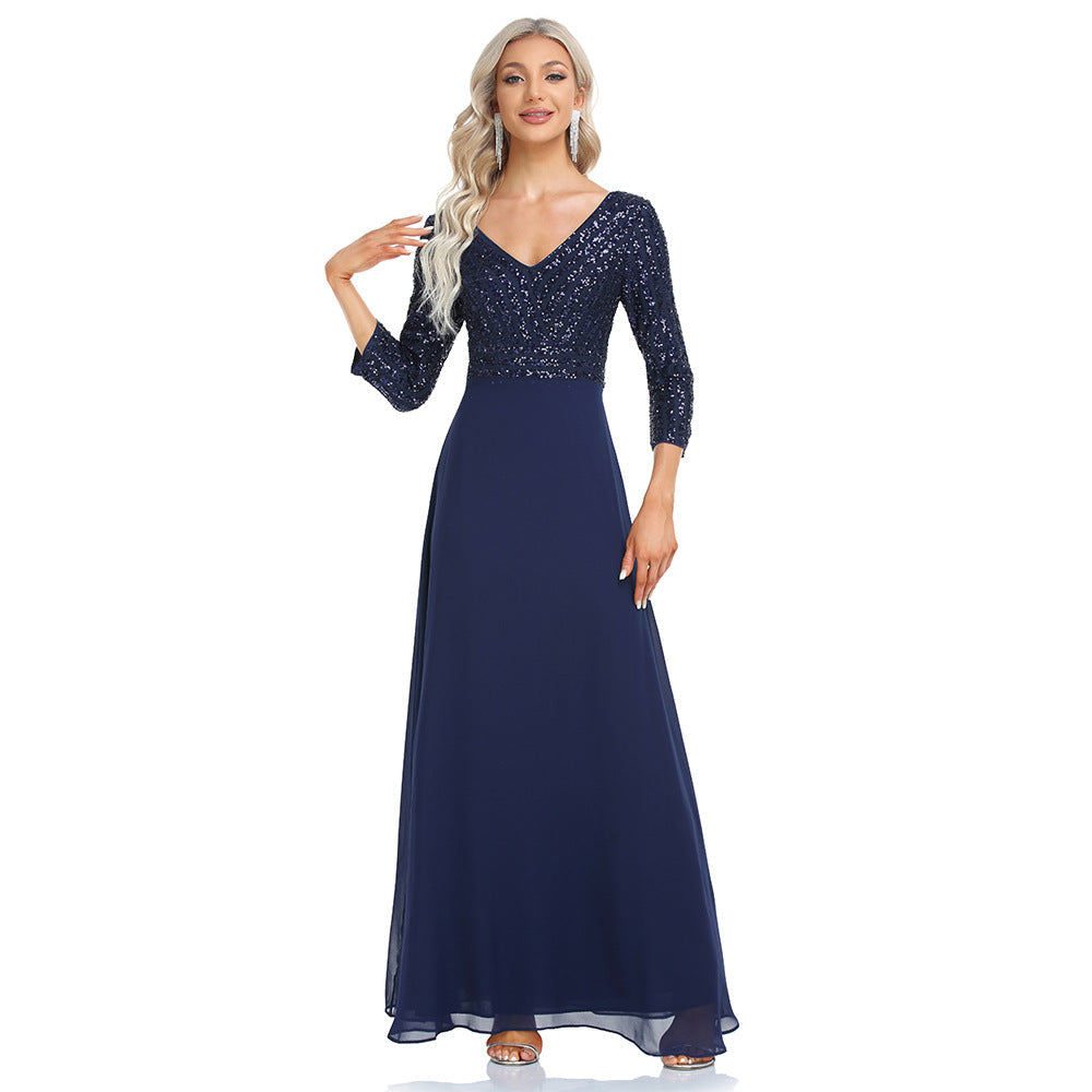 Elegant Chiffon A Line Evening Dresses/bridesmaid Dresses-Dresses-Navy Blue-S-Free Shipping at meselling99