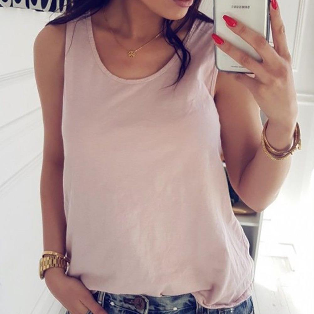 Women Summer Back Hollow Out Sleeveless Crop Tops-Pink-S-Free Shipping at meselling99