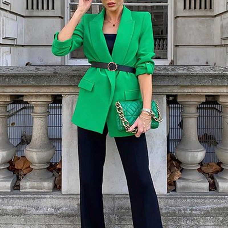 Women Fashion Classy Blazers-Green-S-Free Shipping at meselling99