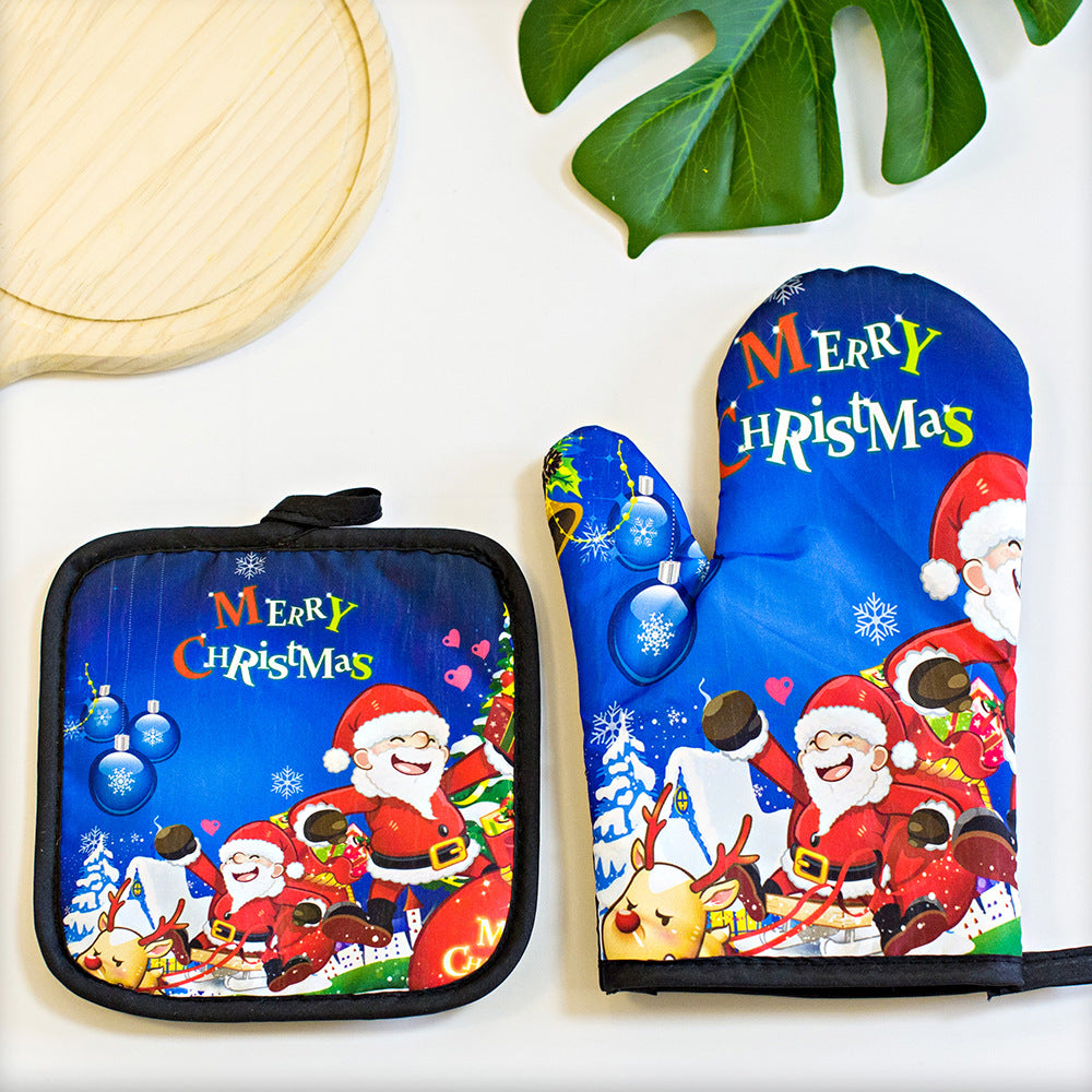 Buy One Get One Christmas Kitchen Oven Gloves-1-Free Shipping at meselling99