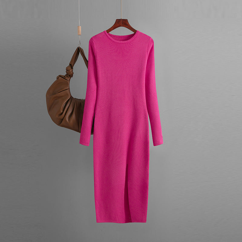 Sexy Knitted Long Bodycon Dresses-Dresses-Rose Red-One Size-Free Shipping at meselling99
