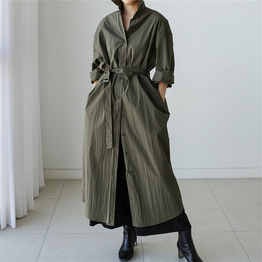 Loose Women Long Sleeves Wind Break Coats-Outerwear-Free Shipping at meselling99