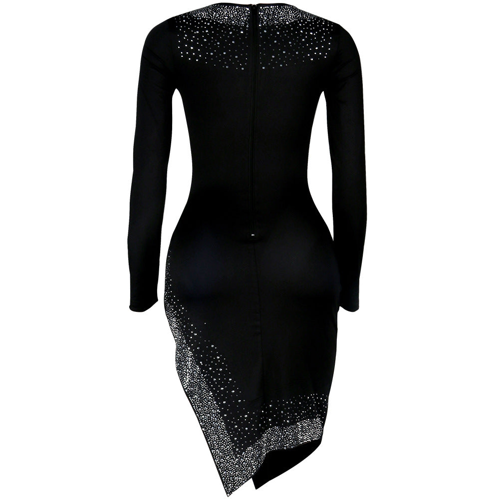 Sexy Long Sleeves Diamond Night Club Dresses-Sexy Dresses-Free Shipping at meselling99