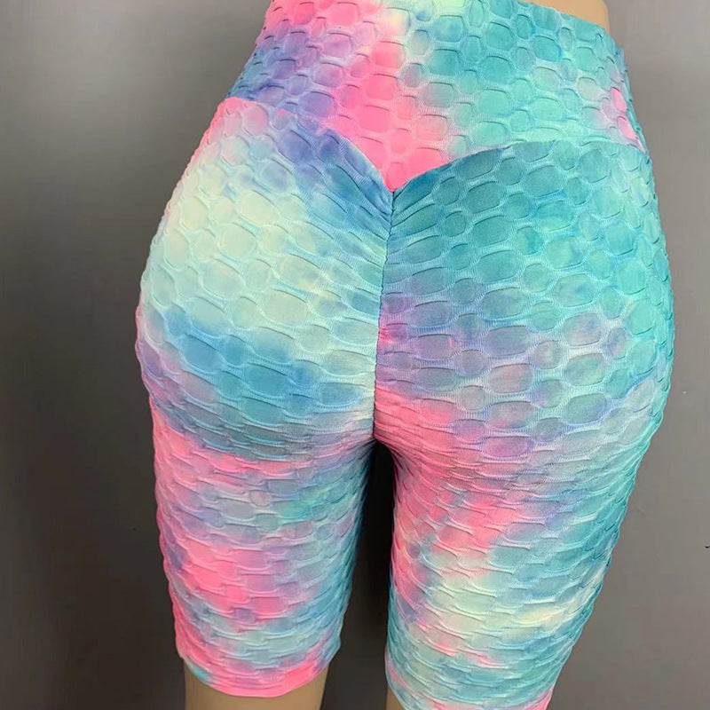Women Dyed Sports Yoga Five Cents Pants-Activewear-Free Shipping at meselling99