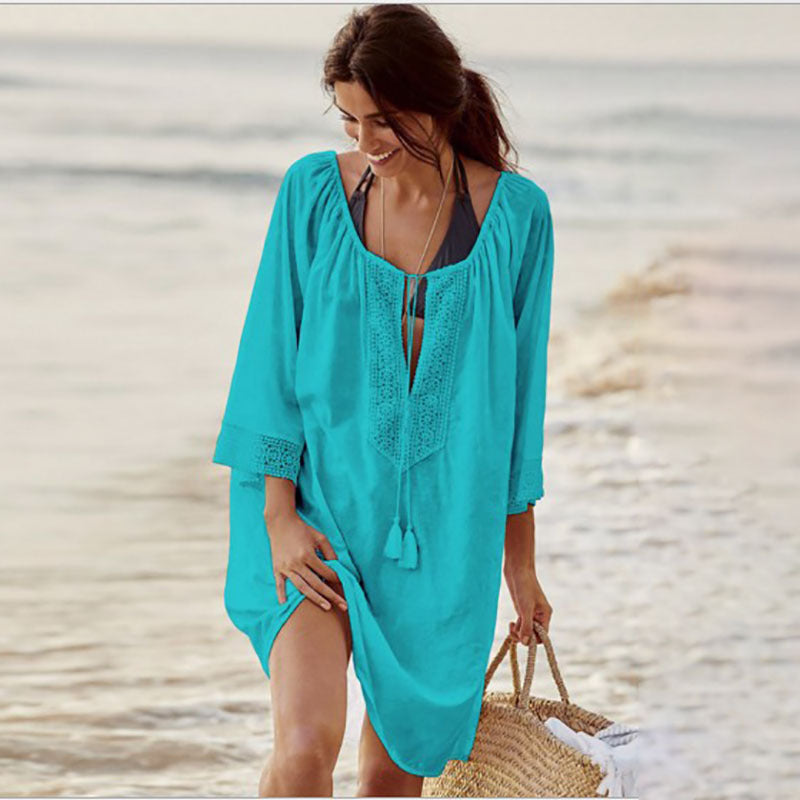 Casual Lace Design Summer Holiday Bikini Cover Ups--Free Shipping at meselling99