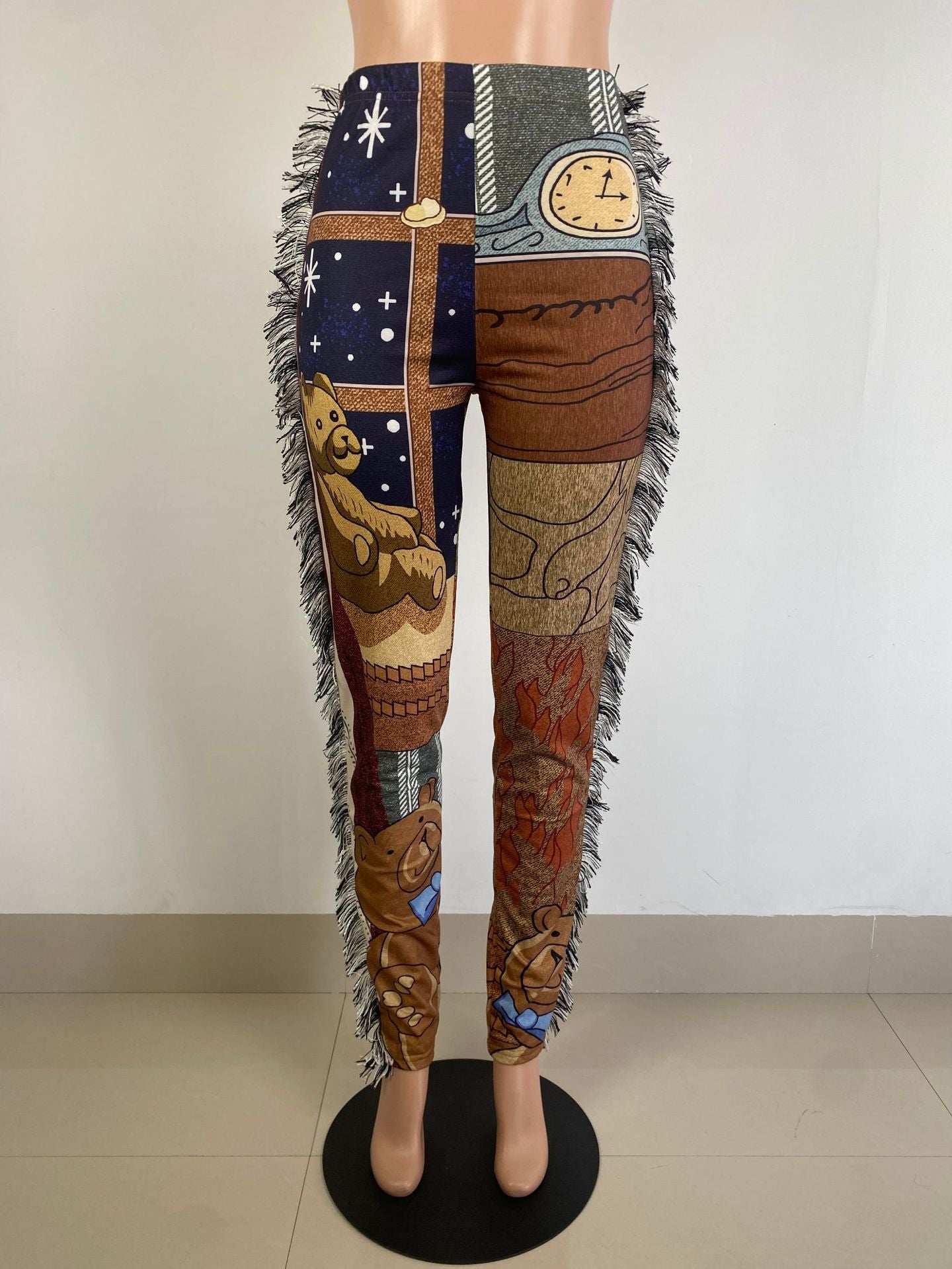 Designed Fashion Cartoon Tassels Pants for Women-Pants-Free Shipping at meselling99