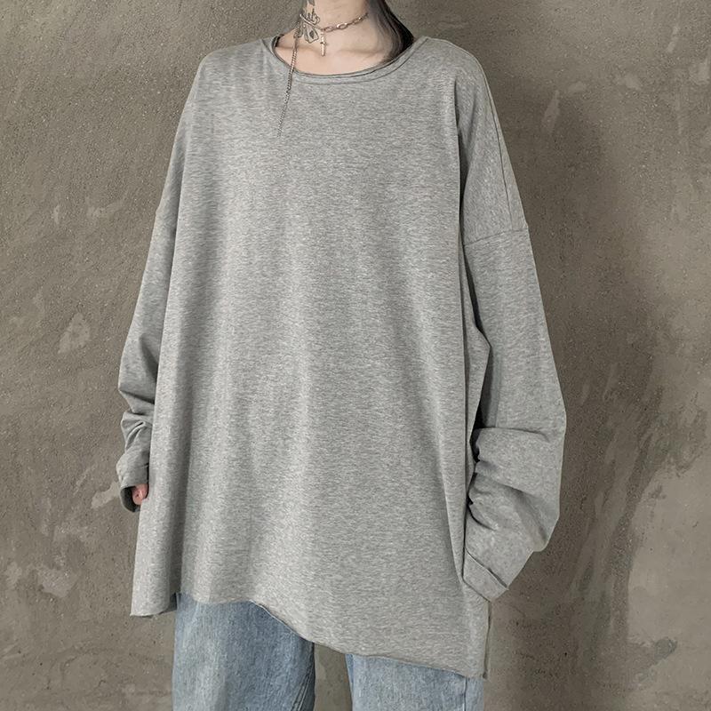 Leisure Loose Black&Gray Sweaters-Gray T Shirts-One Size-Free Shipping at meselling99
