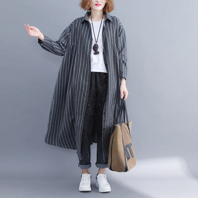 Fashion Linen Plu Ssizes Fall Shirts Coats-Coats & Jackets-Gray-One Size-Free Shipping at meselling99