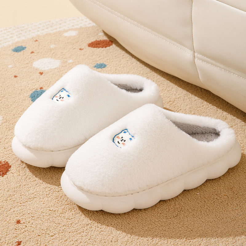 Comfortable Winter Plush Slippers for Couple-Shoes-White-36-37-Free Shipping at meselling99