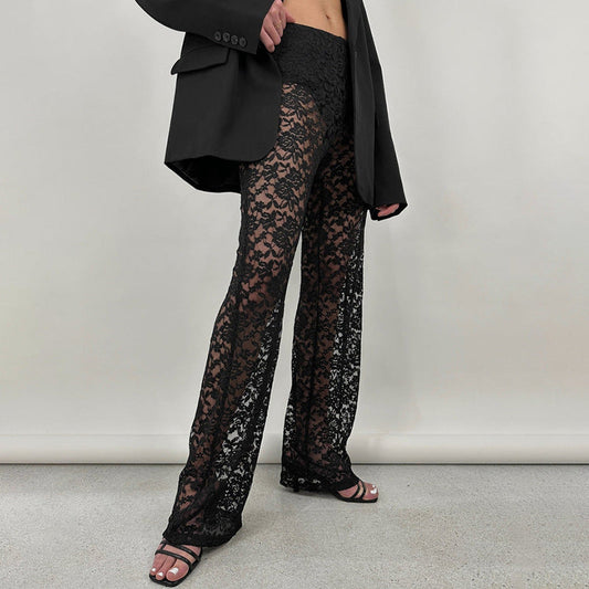 Sexy See Through Summer Wide Legs Pants-Pants-Free Shipping at meselling99