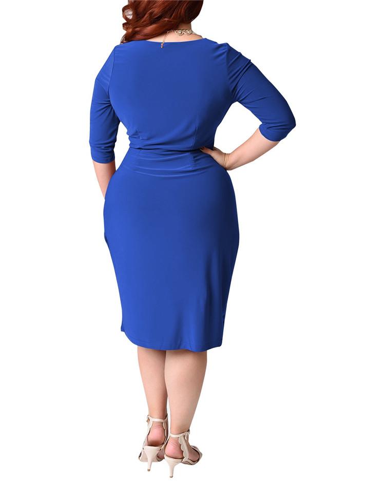 Plus Sizes Women Casual Half Sleeves Dresses-Sexy Dresses-Free Shipping at meselling99