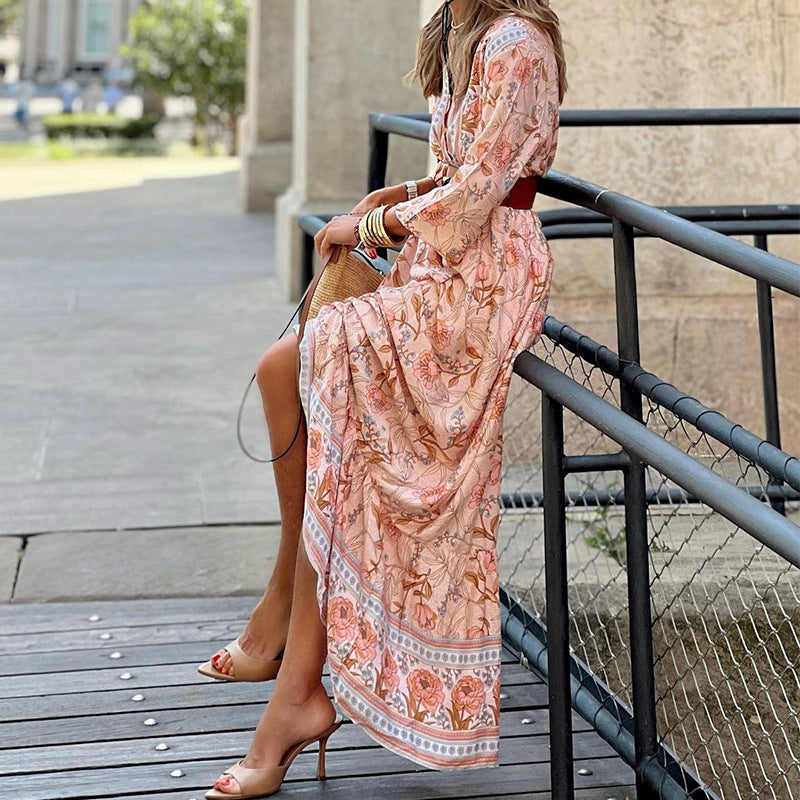 Casual Bohemian Long Maxi Dresses-Dresses-Floral-S-Free Shipping at meselling99