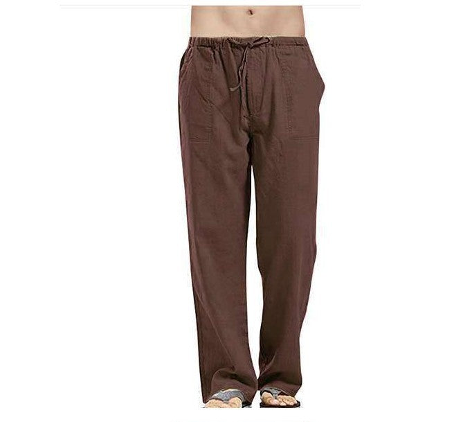 Casual Linen Men's Summer Pants-Pants-Brown-S-Free Shipping at meselling99