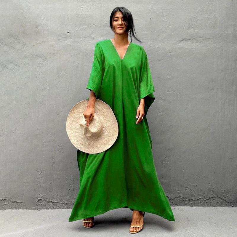 Casual Summer Holiday Long Romper Cover Up Dresses-Dresses-Green-One Size-Free Shipping at meselling99