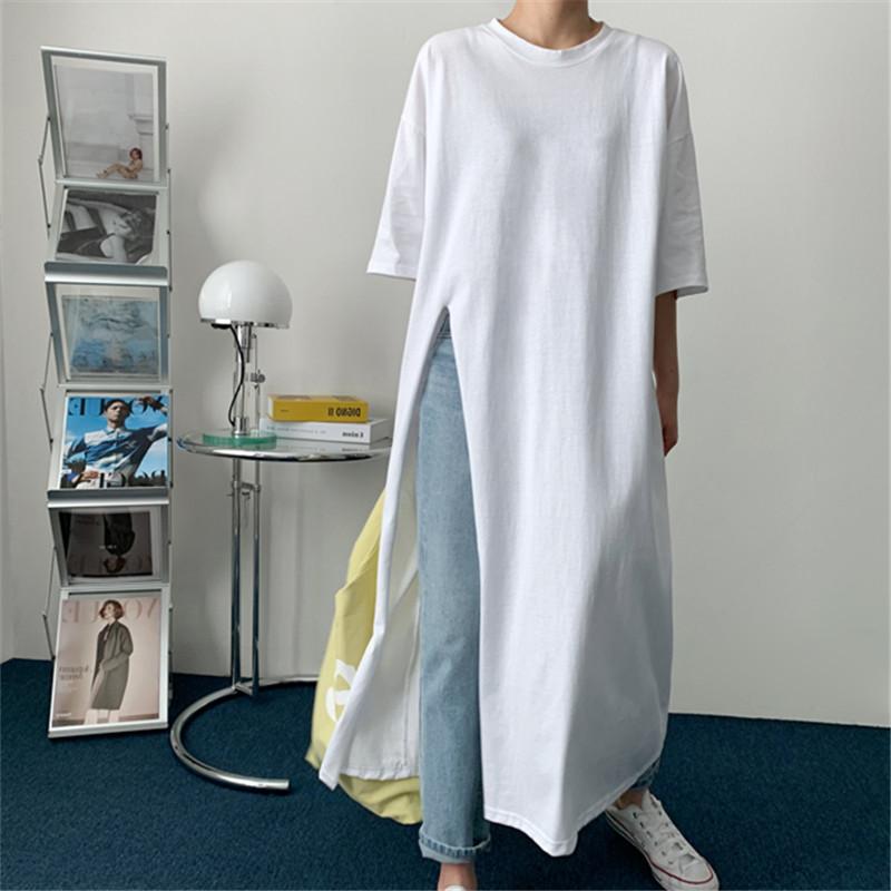 Cozy Plus Size Leisure Cotton Dress-Maxi Dresses-White-S-Free Shipping at meselling99