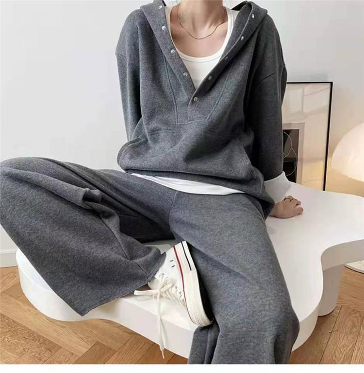 Leisure Fashion Hoodies Suits-Gray-S-Free Shipping at meselling99