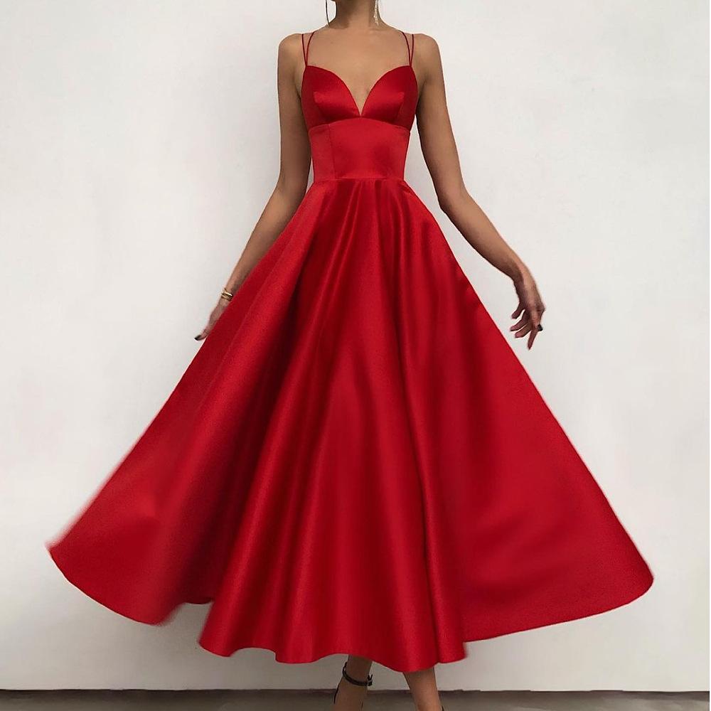 Simple Classy High Waist Summer Dress-Maxi Dresses-Red-S-Free Shipping at meselling99
