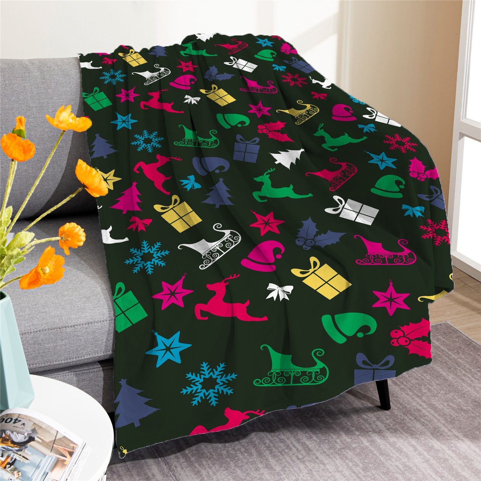Merry Christmas Soft Fleece Throw Blankets-Blankets-M20220916-5-50*60 inches-Free Shipping at meselling99